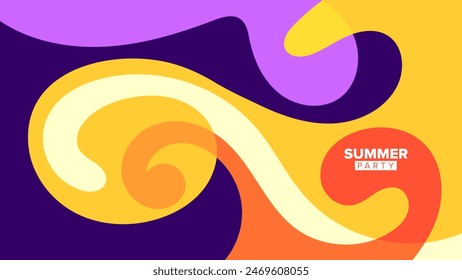 fondo de fiesta de verano. Ilustración vectorial. diseño hd, Anuncio, cartel, diseño de Plantilla de tarjeta de felicitación
