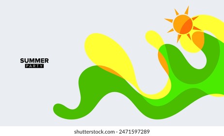 fondo de fiesta de verano. Ilustración vectorial. diseño hd, Anuncio, cartel, diseño de Plantilla de tarjeta de felicitación