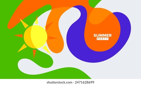 summer party background. vector illustration. hd layout, banner, poster, greeting card template design