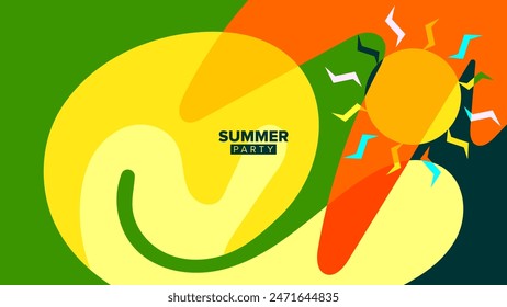 summer party background. vector illustration. hd layout, banner, poster, greeting card template design