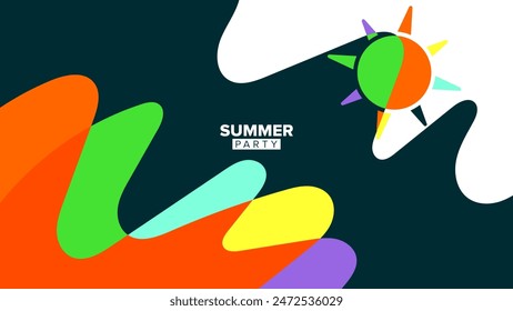 summer party background. vector illustration. hd layout, banner, poster, greeting card template design