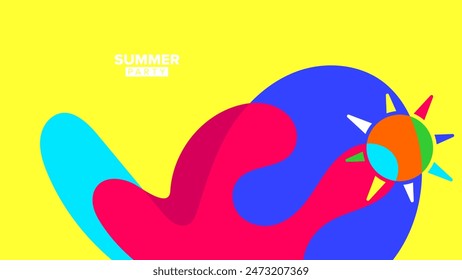 summer party background. vector illustration. hd layout, banner, poster, greeting card template design