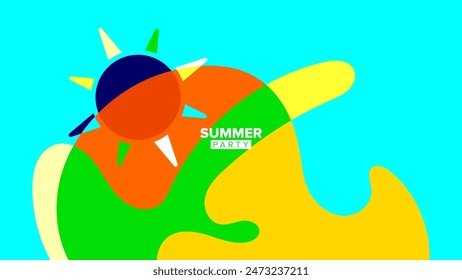 summer party background. vector illustration. hd layout, banner, poster, greeting card template design