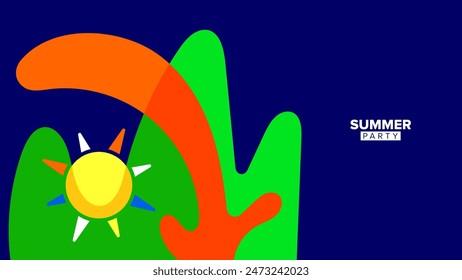 summer party background. vector illustration. hd layout, banner, poster, greeting card template design