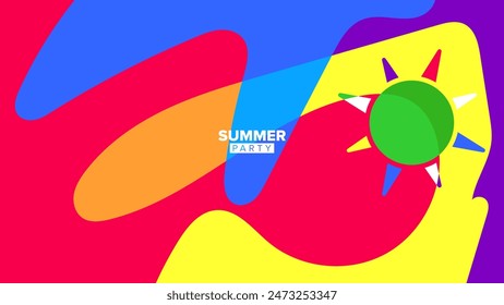 summer party background. vector illustration. hd layout, banner, poster, greeting card template design