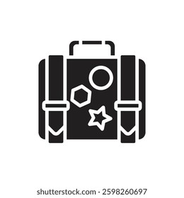 Summer Party Baggage Filled Icon Vector Illustration