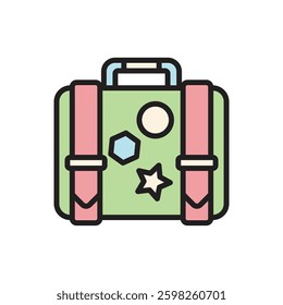 Summer Party Baggage Icon Vector Illustration