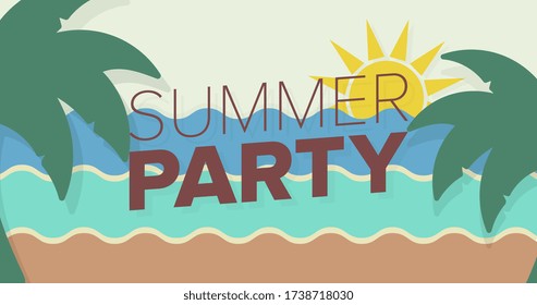 Summer Party Banner Vektordesign