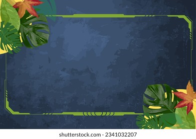 Summer party banner vector illustration floral frame.
