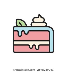 Summer Party Cake Icon Vector Illustration