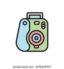 Summer Party Camera Icon Vector Illustration