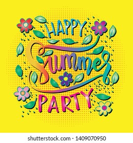 Summer party card. Summer background.