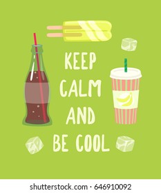 Summer party. Cold soft drinks and ice-cream