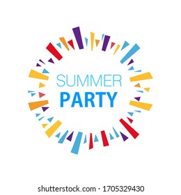 Summer Party. Color template banner. Stock vector illustration