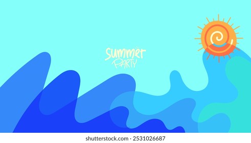 summer party design. background, hd layout, banner, poster, greeting card template. contemporary illustration vector style