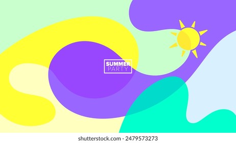 summer party design. vector illustration. banner, poster, hd layout, greeting card template background