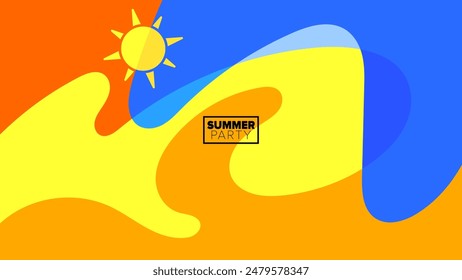 summer party design. vector illustration. banner, poster, hd layout, greeting card template background