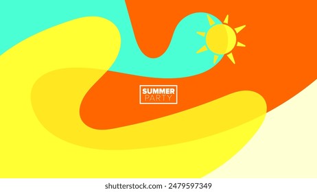 summer party design. vector illustration. banner, poster, hd layout, greeting card template background