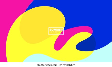 diseño de fiesta de verano. Ilustración vectorial. Anuncio, cartel, diseño hd, fondo de Plantilla de tarjeta de felicitación