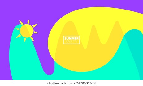 summer party design. vector illustration. banner, poster, hd layout, greeting card template background