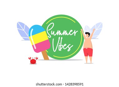 summer party flat creative illustration vector of graphic , summer holiday flat illustration vector , vector hello summer flat illustration for banner website landing page