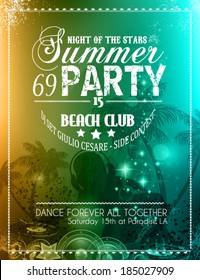 Summer Party Flyer for Music Club events for latin dance.