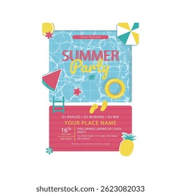Diseño de Plantilla de póster de folleto de fiesta de verano 