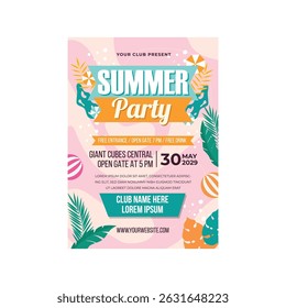 Summer Party flyer poster template design