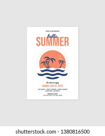 Summer Party Flyer Template.
Beach Illustration.Very Nice Template for you