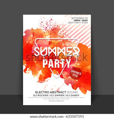 summer party flyer template design abstract のベクター画像素材