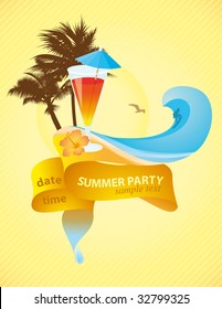 Summer Party flyer - vector