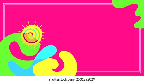 summer party. frame border background, hd layout, banner style, poster, greeting card template. illustration vector design