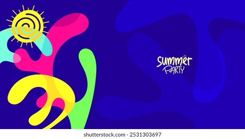 summer party. frame border background, hd layout, banner style, poster, greeting card template. illustration design vector