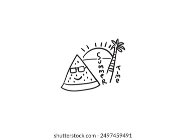 summer party ,hand drawn sketch, Vector illustration.
