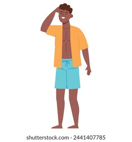 summer party happy man illustration