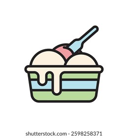 Summer Party Ice Cream Icon Vector Illustration