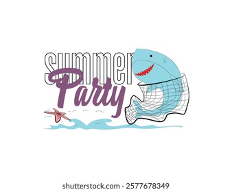 Summer party illustration for print on t shirt , cards , background and other use