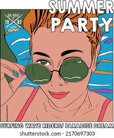 summer party illustration vector graphic