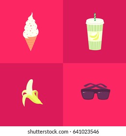 Summer party isolated objects. Vector illustration