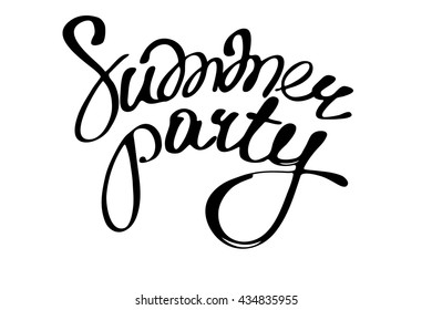 Summer party. Lettering.