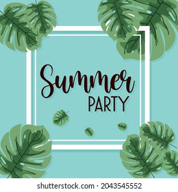 summer party lettering in banner