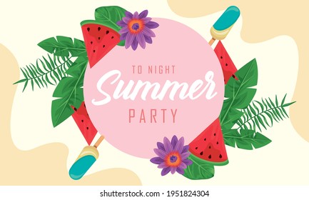 summer party lettering in frame