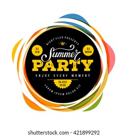 Summer Party lettering. Vector illustration.