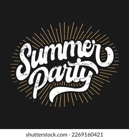 Summer party logo with the word summer written