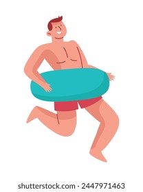 Sommer Party Mann mit Float Illustration