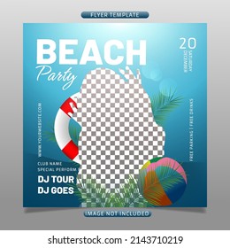 Summer party music flyer template