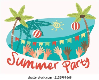 Sommerparty ein schönes Poster