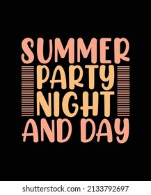 summer party night and day lettering