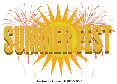 Summer party over white.