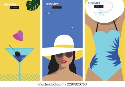 Summer party. Perfect background for poster, cover art, flyer, banner. 